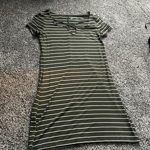 Seriously soft aeropostale- Green dress with white stripes- size small